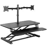 VIVO Black 32 in Standing Desk Converter with Monitor Stand, DESK-V000K-M2