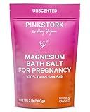 Pink Stork Pregnancy Bath Soak – Unscented Magnesium Flakes for Bath or Foot Soak – Pure Dead Sea Salt – Relief for Pregnancy Aches, Swollen Feet, and Stress – Clean, Fragrance-Free – 2 lb