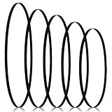 5 PCS Black Turntable Belt Rubber Flat 5 Size Piano Belt Drive Turntable Belts for Repair Replacement, Compatible with Different Specifications Belts-Driven