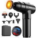 AERLANG Massage Gun with Heat Deep Tissue Back Massager Neck Massager for Pain Relief,Muscle Percussion Massage Gun, Birthday Gifts for Men Women Dad him Handheld Message Gun with 7Heads&Silent