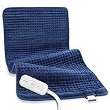 Comfytemp Extra Large Heating Pad for Back Pain Relief, 33''x 17'' King Size, Birthday Christmas Gifts for Women Mom Dad, FSA Eligible, HSA Electric XL Heated Pad for Period Cramps, Washable (Blue)