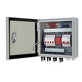 GXELZK Hardcover Solar Combiner Box with 4 Strings, 80 A Circuit Breakers. This pv Combiner Box is Suitable for Off-Grid Solar Power High-Power Version