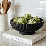 Decorative Concrete Fruit Bowl For Kitchen Counter Or Table Decor – Premium Quality Large Key Bowl Elevates Your Modern/Farmhouse Home Decoration, Showcasing Fruit or Seasonal Centerpieces in Style