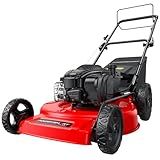 PowerSmart Gas Lawn Mower 22-Inch, Self-Propelled with 3-in-1 Mulching System, 150cc B&S Engine & 6 Cutting Heights, Rear-Wheel Drive, Durable Steel Deck for Yard