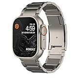 KORDIZ Titanium Watch Band T01 - Fits Apple Watch ULTRA 3 & ULTRA 2/1 (49mm) - Adjustable Titanium Apple Watch Band with Secure Clasp - Premium Color Matching Band (T01 | ULTRA Silver)