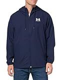 Under Armour Men's Rival Woven Windbreaker, (410) Midnight Navy/Midnight Navy/White, Medium