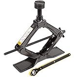 LEADBRAND Steel Scissor Jack for Car 1.8 Ton- Oversized Base | Portable, Ideal for SUV and Auto - Tire Changing Kit, Ratchet Handle Saving Strength Design,inches Ideal for Auto/Pickup/Truck/SUV/MPV…