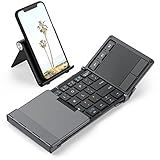 iClever Foldable Keyboard with Touchpad, BK08 Portable Tri-Folding Bluetooth Keyboard for iPad, iPhone, Windows, Mac & Android — Connect Up to 3 Devices