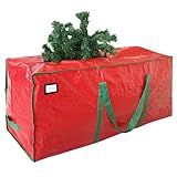 Cosy Family 7.5 ft Christmas Tree Storage Bag - Durable Heavy Duty Extra Large Artificial Xmas Holiday Tree Bag with Reinforced Handles and Dual Zippers Wide Opening - Red