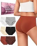 Womens Underwear Seamless Full Coverage Breathable Briefs No Show Silky Stretch High Waisted Ladies Panties 6 Pack (US, Alpha, Medium, Regular, Regular, 6 Color Packs)