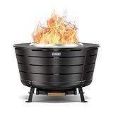 26.5 Inch Smokeless Fire Pit, Outdoor Portable Fire Pit with Stand, Removable Ash Pan & Heat Shield, Large Wood Burning Firepit Bonfire for Outside, Backyard, Patio,Camping
