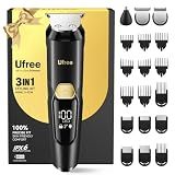 Ufree 3-in-1 Beard Trimmer for Men, IPX6 Waterproof Electric Razor