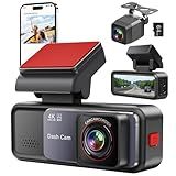Dash Cam, 4K+2K Full HD Dash Cam Front and Rear, Dash Camera for Cars with Built-in 5GWiFi, 3.2” IPS Screen Dashcam, with 64GB Card, Night Vision, Loop Recording, G-Sensor, Parking Mode