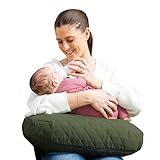 Boppy Nursing Pillow - Ergonomic Bottle & Breastfeeding Pillow with High, Firm, Large Area, Water-Repellent Cushion with Washable Cover; Baby Safety Alliance Verified - Quilted Moss