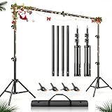 BEIYANG 6.5x10 FT Backdrop Stand, Adjustable Photo Background Stand Support kit with Carry Bag for Parties, Decoration, Wedding, Photo Video Studio Shooting
