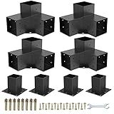 Pergola Brackets 4x4Woodworks Pergola kit Modular Modern Outdoor pergola Hardware Kit DIY Elevated Wood Stand kit Includes 4 Bracket Shoulders 4 Boots for 4x4 (Actual: 3.5x3.5 Inch) Lumber