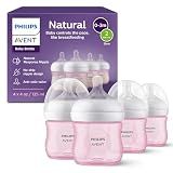 Philips Avent Natural Baby Bottles, Slow Flow, 4 oz, BPA-Free, 4-Pack