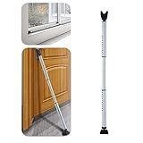 HoneSecur 2-in-1 Door Security Bar & Sliding Patio Door Stopper Security Jammer Bar Child Proof Adjustable Constructed of High Grade Iron Window Doors Security Bars, White