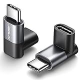 JSAUX 90 Degree USB C to USB C Adapter 2-Pack, 100W 40Gbps Data Transfer Right Angle Type-C Adapter for Steam Deck, Switch 2, ROG Ally, iPhone Air, iPhone 15/16/17 Series and More USBC Devices - Grey