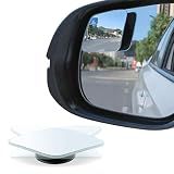LivTee Blind Spot Mirror，Rhombus Shaped HD Glass Frameless Convex Rear View Mirror with wide angle Adjustable Stick for Cars SUV and Trucks, Pack of 2