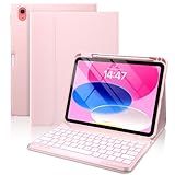 typecase Folio iPad 11th/10th Gen Keyboard Case (11" A16 2025 & 10.9" 2022) – Magnetic Wireless Detachable Keyboard, 7-Color Backlight, Thin & Light, Pencil Holder – Light Pink