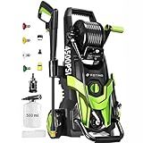 2025New Pressure Power Washer with 4 Quick Connect Nozzles, Inlet Hose & Filter, Foam Cannon for Cars/Fences/Driveways/Patios/Home Cleaning 4500PSI