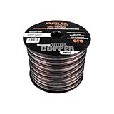 PRV AUDIO 14 Gauge (AWG) Speaker Wire Premium Oxygen-Free Copper OFC - 100 Feet Roll (Black/Grey) Ultra Flex Cable for Car Home Audio Applications
