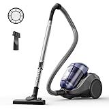 Aspiron Canister Vacuum Cleaner, 1500W/28KPA Bagless Vacuum Cleaner, Anti-Allergen HEPA Filter, 2.5QT Dust Cup, 2-in-1 Crevice Tool, Low Noise, Corded Vacuum for Hard Floors,Crack,Tiles