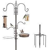 ERYTLLY Bird Feeding Station Kit Bird Feeder Pole Wild Bird Feeder Hanging Kit Planter Hanger Multi Feeder Hanging with Metal Suet Feeder Bird Bath for Attracting Wild Birds