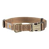Carhartt Fully Adjustable Nylon Webbing Collars for Dogs, Reflective Stitching for Visibility, Carhartt Brown (Nylon Webbing), Medium