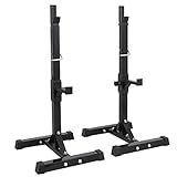 F2C Max Load 550Lbs Pair of Adjustable Squat Rack 41"-66" Sturdy Steel Barbell Rack Free Bench Press Stands GYM/Home Gym Portable Dumbbell Racks Stands