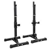 F2C Max Load 550Lbs Pair of Adjustable Squat Rack 41"-66" Sturdy Steel Barbell Rack Free Bench Press Stands GYM/Home Gym Portable Dumbbell Racks Stands