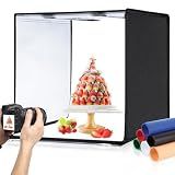 PULUZ Light Box Photography, 24x24 inch Large Photo Studio Light Box, Professional Dimmable Photo Booth with 120 LED Lights & 6 Backdrops for Jewelry and Food Items Product Photography
