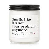 LUMELOOM Retirement Gift for Woman, Men - 9oz Lavender Scented Soy Wax Candle- Best 2026 Retired Gifts for Women, Men, Friends, Coworker, Teacher, Funny Retirement Candle Decoration