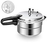 Fulgutonit 5.3 Quart Pressure Cooker, 10 Psi Induction Compatible Pressure Canner w/Multiple Pressure Control & Protection, Canning Rack Included