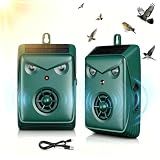 2026 Bird Repellent Devices Outdoor Solar Ultrasonic Bird Repeller 2 Pack