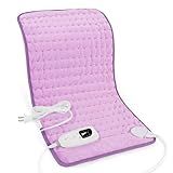 Deepsoon Heating Pad,Electric Heating Pads for Back,Neck,Moist Heating Pad for Abdomen Shoulder Knee Legs,Dry/Moist Heat&Auto Shut Off,Mother's Day Birthday for Men and Women,Light Purple,24x12 Inch
