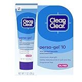 Clean & Clear Persa-Gel 10 Oil-Free Acne Spot Treatment with Maximum Strength 10% Benzoyl Peroxide, Topical Pimple Cream Visibly Reduces Acne in One Day, Fragrance-Free, 1 fl. oz