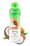 TropiClean 2-in-1 Dog Shampoo and Conditioner, Moisturizing Dog Detangler, Puppy Safe, Made in the USA, Papaya Scent, Cat & Kitten Safe, 20oz.