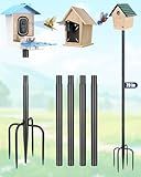 MIUVIBENI Smart Bird Feeder Pole Stand, 79 Inch Heavy Duty Bird House Pole for Outdoors Adjustable Mounting Pole for Smart Bird Feeder with 1 Inch Dia Bird Feeder Post Weather Station, Black