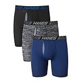 Hanes Total Support Pouch Men's Boxer Briefs Pack, Anti-Chafing, Moisture-Wicking Underwear with Cooling (Trunks Available)
