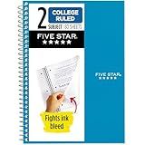 Five Star Spiral Notebook, 2 Subject, College Ruled Paper, 6" x 9-1/2", 80 Sheets, Fights Ink Bleed, Water Resistant Cover, Tidewater Blue (840029CG1-ECM)
