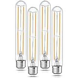 Sphoon Tubular Light Bulb 7.3 Inch Dimmable T10 LED Bulb E26 6W 60 Watts Edison Bulbs 2700K Solf White,185mm Long for Wall Sconces, Pendant, Livingroom, 4-Pack