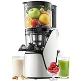 EanOruus Juicer Machines, 3-in-1 Cold Press Juicer, Bright White