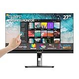 CUNPU 27 Inch Touchscreen Monitor, 10 Point Touch, FHD 1080P 60Hz Nano IPS Screen, 100% SRGB, VESA Wall Mountable, Tilt Adjustment, VGA HDMI for PC, Laptop Business & Work Station