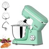 Electric Stand Mixer with 6.5 Quart Bowl, 660W Household Food Mixer 10+p Speeds, Kitchen Tilt-Head Bread Dough and Cake Mixers with Dough Hook, Whisk, Beater, Splash Guard and Egg Separator
