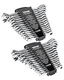 VEVOR Combination Wrench Set, 30-Piece Ratcheting Wrench Set with Organizer Rack, Cr-V Steel Wrench Set SAE 1/4" to 1", Metric 8 mm to 24 mm, Ideal for General Household, Garage, Workshop, Emergency