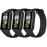 3 Pack Silicone Replacement Band for Amazfit Band 7 (Black/Black/Black)
