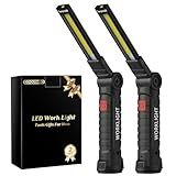 Coquimbo Mens Valentines Day Tool Gifts for Him Boyfriend Husband, Rechargeable LED Work Light BBQ Grill with Magnetic Base Hook, 360° Rotate Mechanic Flashlight Dad Birthday Gifts (2 Pack Black)