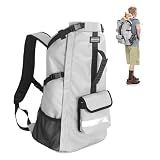 FOXFOCUS Waterproof Dog Backpack Carrier for Medium Dogs Under 30 lb, Grey